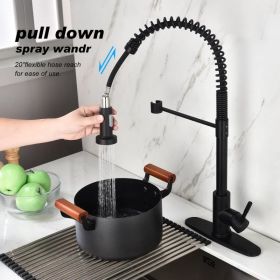 Kitchen Faucet with Pull Out Spraye-dk (Option: Matte Black)