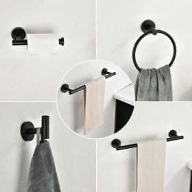 6 Piece Stainless Steel Bathroom Towel Rack Set Wall Mount RT (Option: Black)