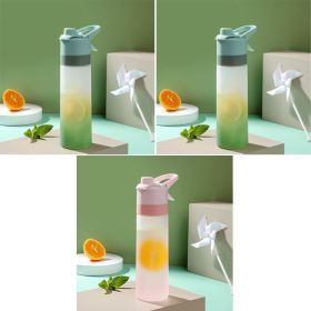 Spray Water Bottle For Girls Outdoor Sport Fitness Water Cup Large Capacity Spray Bottle Drinkware Travel Bottles Kitchen Gadgets (Option: Green and Green and Pink)