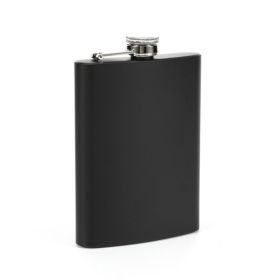 Portable Flagon Whiskey Vodka Wine Pot Hip Flask (Color: Black, Options: 7oz)